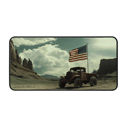 Desert Truck With Flag Desk Mat