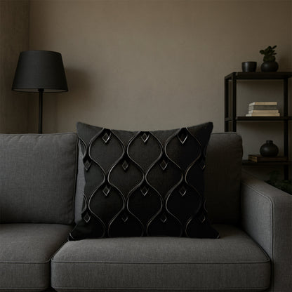 Embossed Diamond Waves Pillow