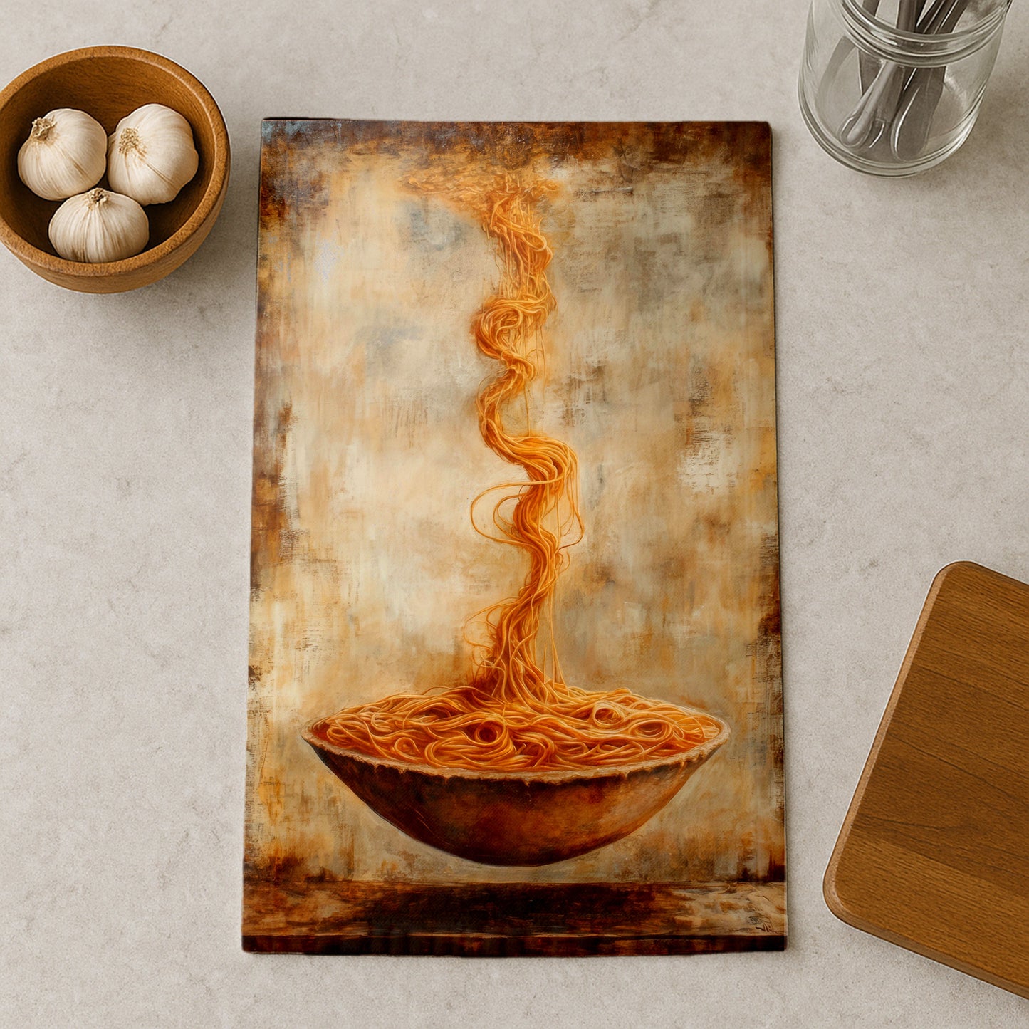 Floating Spaghetti Bowl Kitchen Towel