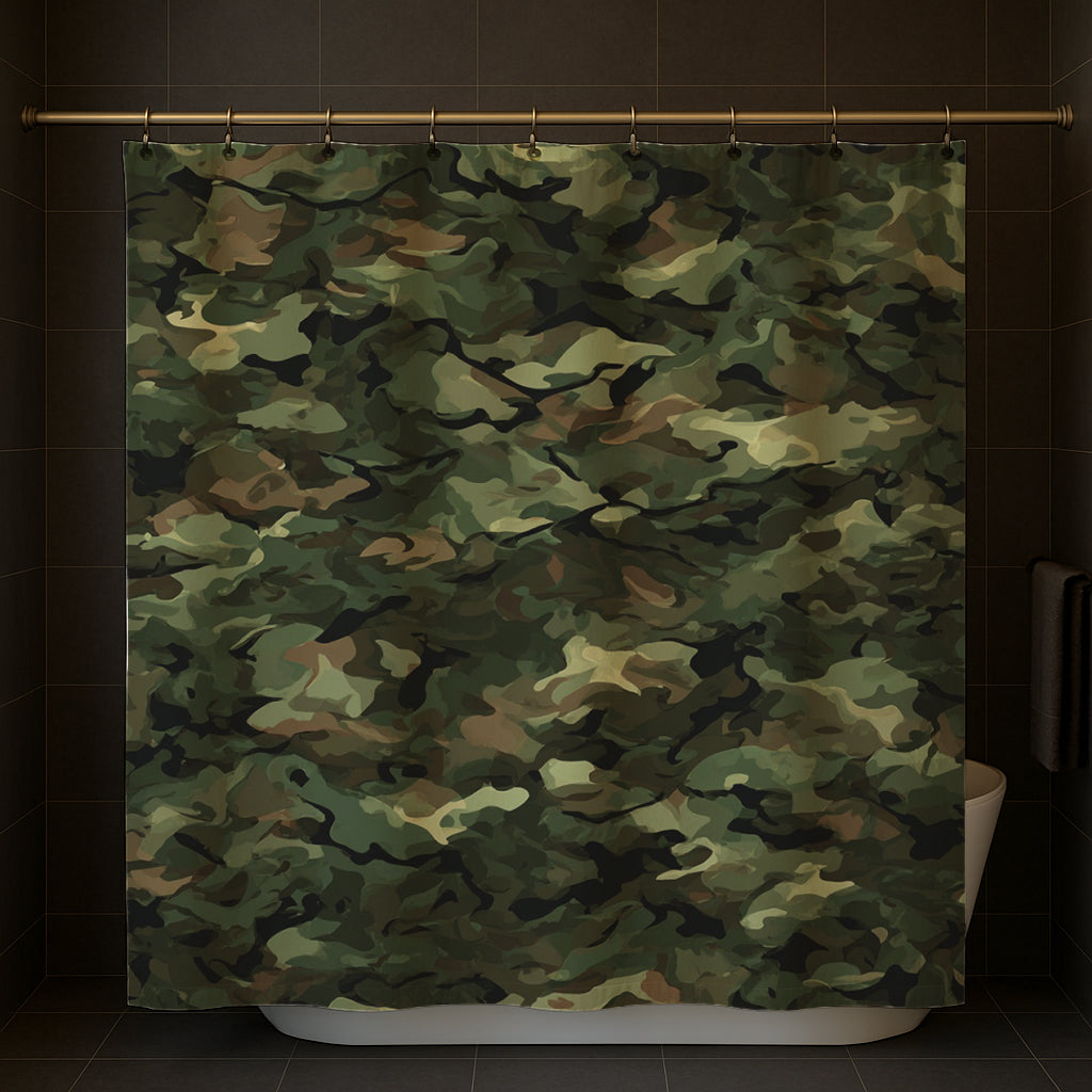 Forest Camouflage Pattern Shower Curtain