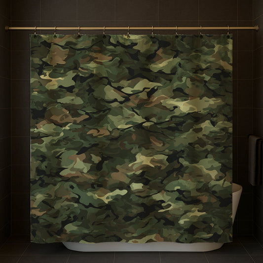 Forest Camouflage Pattern Shower Curtain