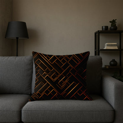 Geometric Copper Lattice Pillow