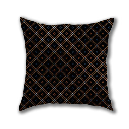 Geometric Diamond Grid Pillow