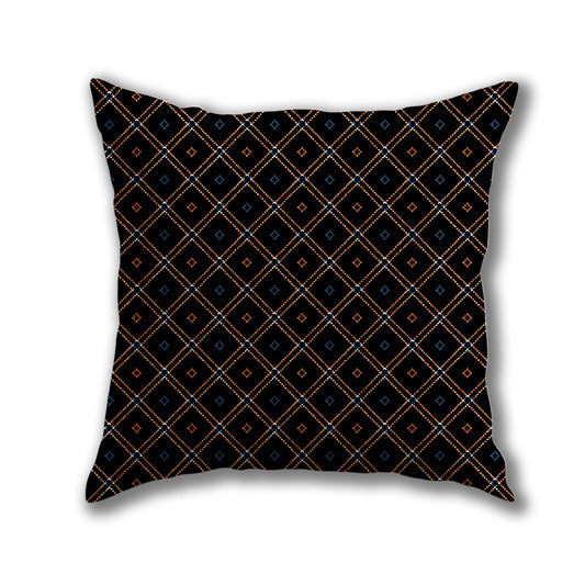 Geometric Diamond Grid Pillow