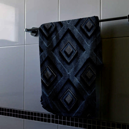 Geometric Diamond Texture Hand Towel