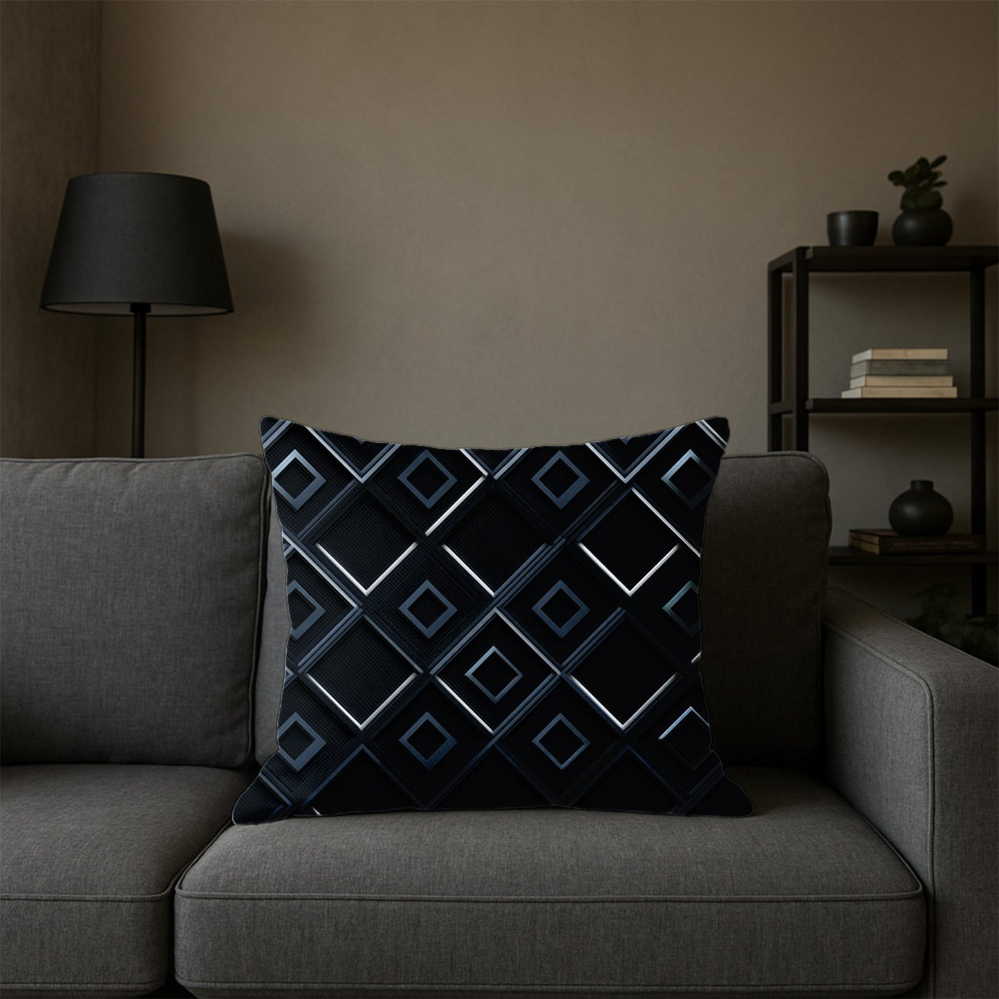 Geometric Squares Pattern Pillow
