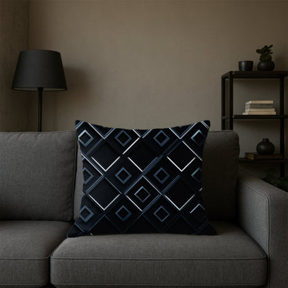Geometric Squares Pattern Pillow