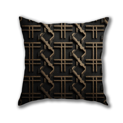 Geometric Wood Pattern Pillow