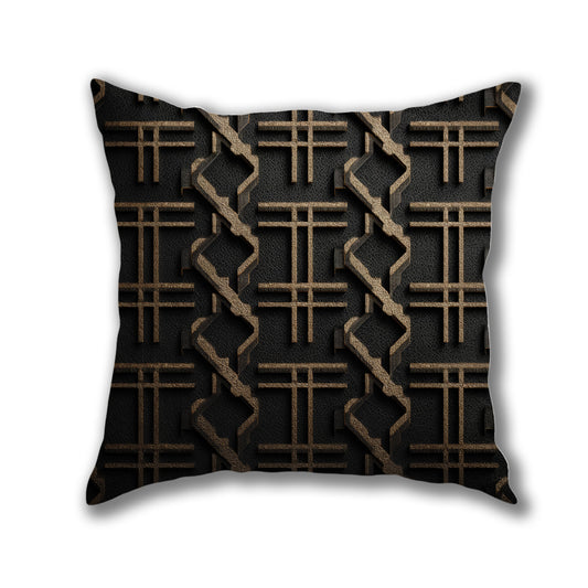Geometric Wood Pattern Pillow