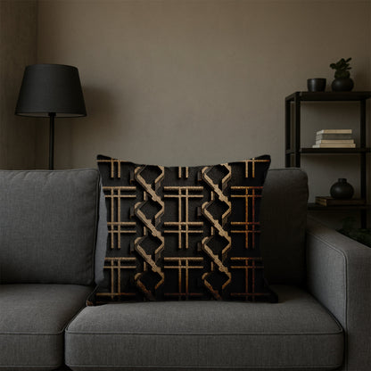 Geometric Wood Pattern Pillow