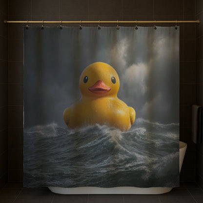 Giant Duck At Sea Shower Curtain