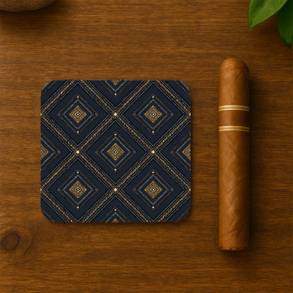 Golden Diamond Patterns Coasters
