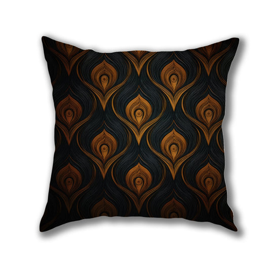 Golden Leaf Pattern Pillow