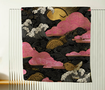 Golden Sun And Pink Clouds Hand Towel