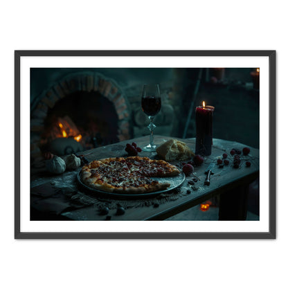 Gothic Pepperoni Pizza  Wall Art