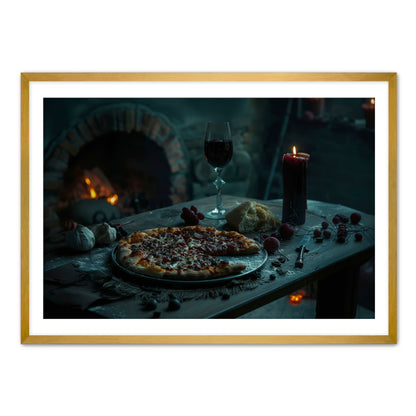 Gothic Pepperoni Pizza  Wall Art