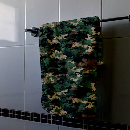Green Camo Swirl Hand Towel