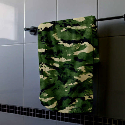 Green Camouflage Pattern Hand Towel