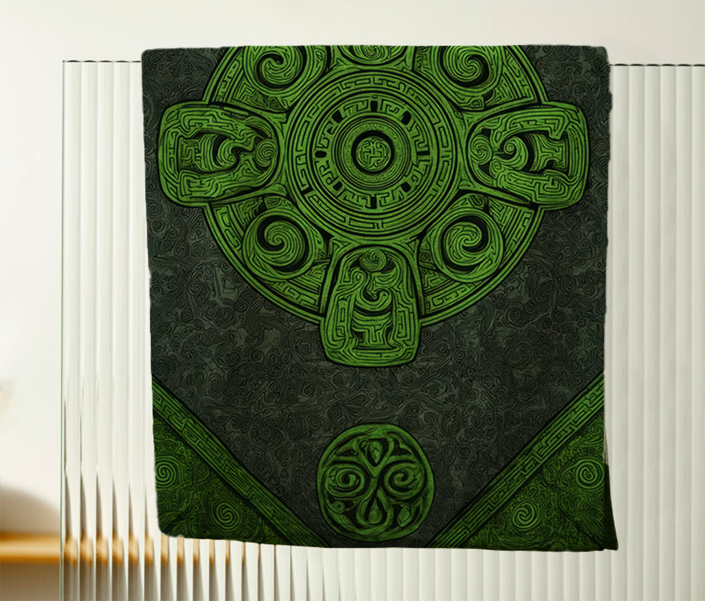 Green Spiral Mandala Hand Towel