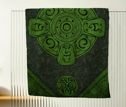 Green Spiral Mandala Hand Towel