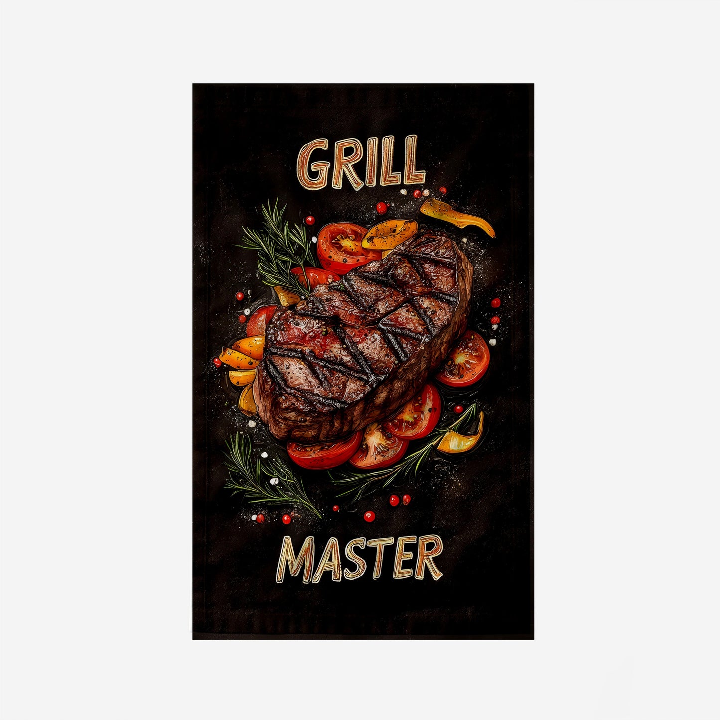 Grilled Steak Delight Kitchen Towel