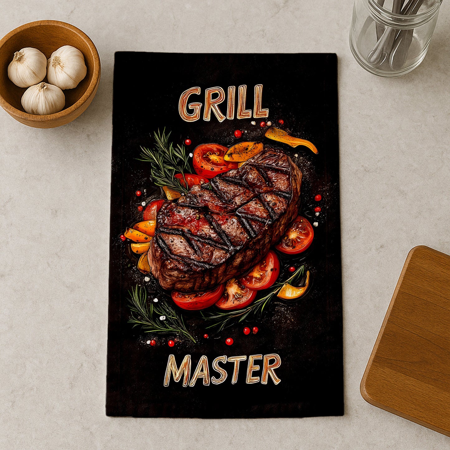 Grilled Steak Delight Kitchen Towel