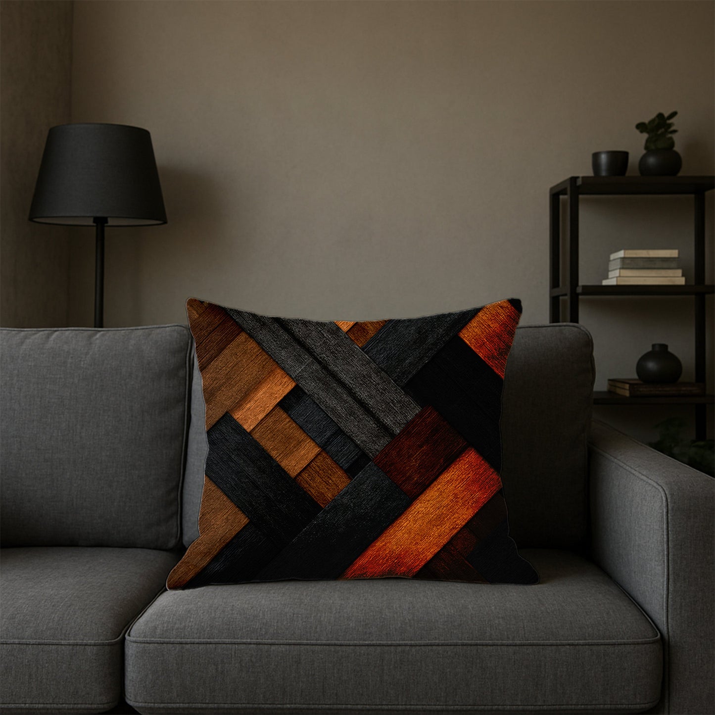 Intersecting Wood Panels Pillow