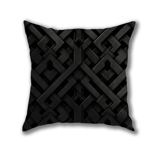 Intricate Black Lattice Pillow