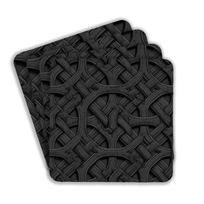 Intricate Black Weave Coasters