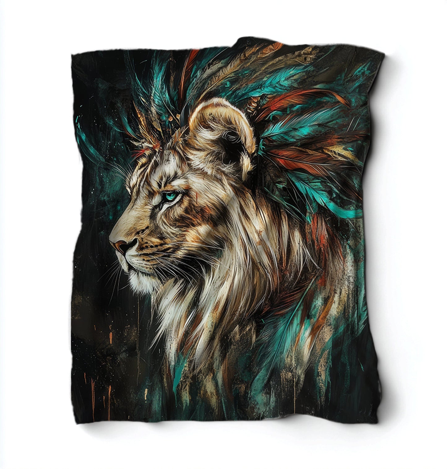 Lion With Feathers Blanket Blanket