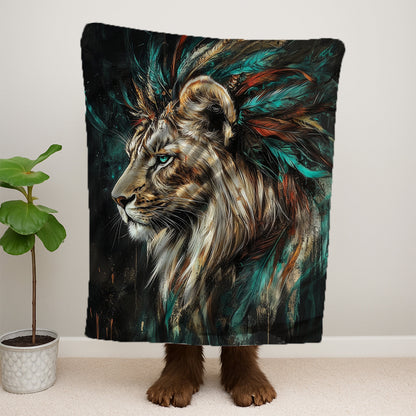 Lion With Feathers Blanket Blanket