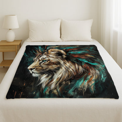 Lion With Feathers Blanket Blanket