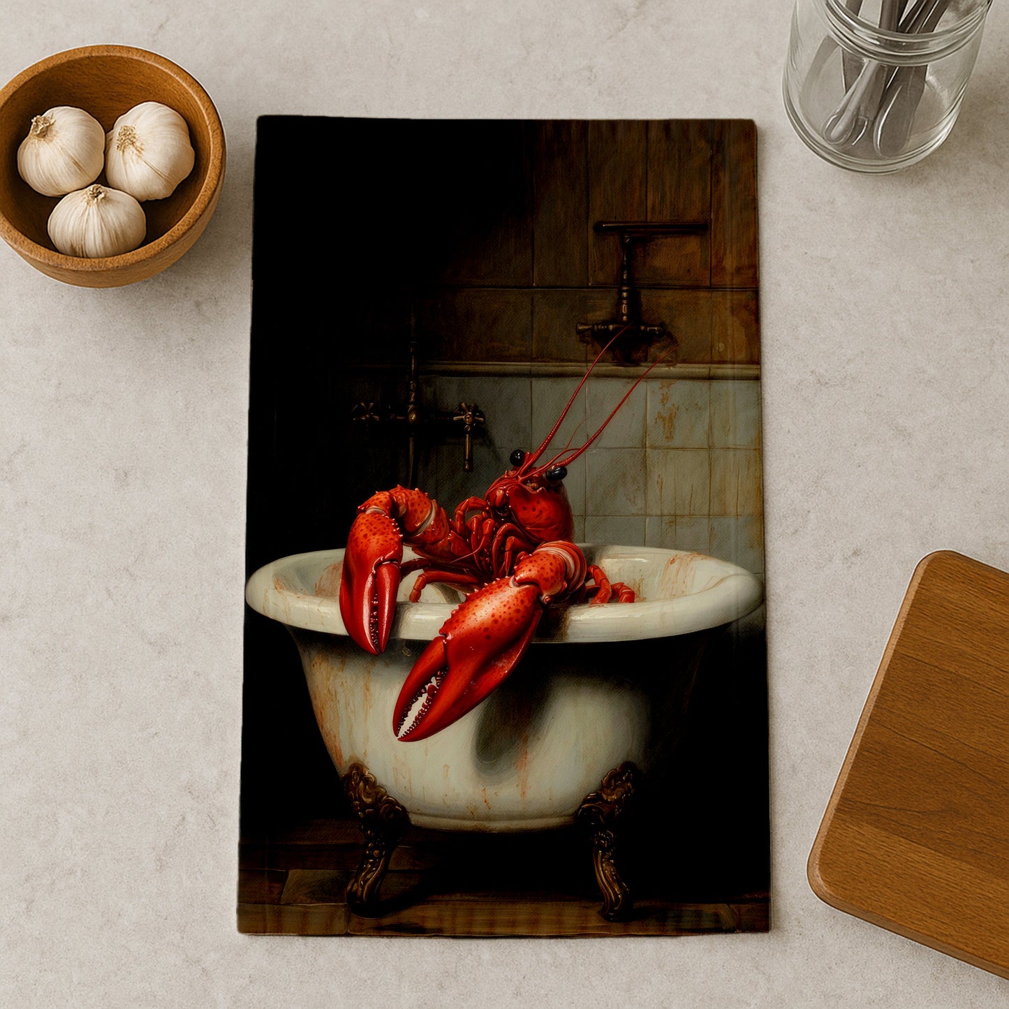 Lobster In Tub Kitchen Towel