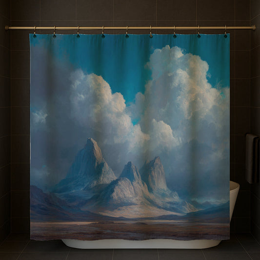 Majestic Mountain Peaks Shower Curtain