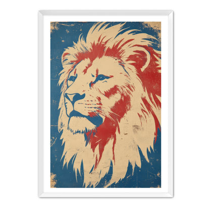 Majestic Patriotic Lion Portrait Wall Art
