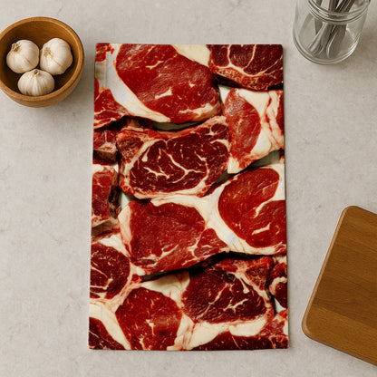 Marbled Steaks Arrangement Kitchen Towel