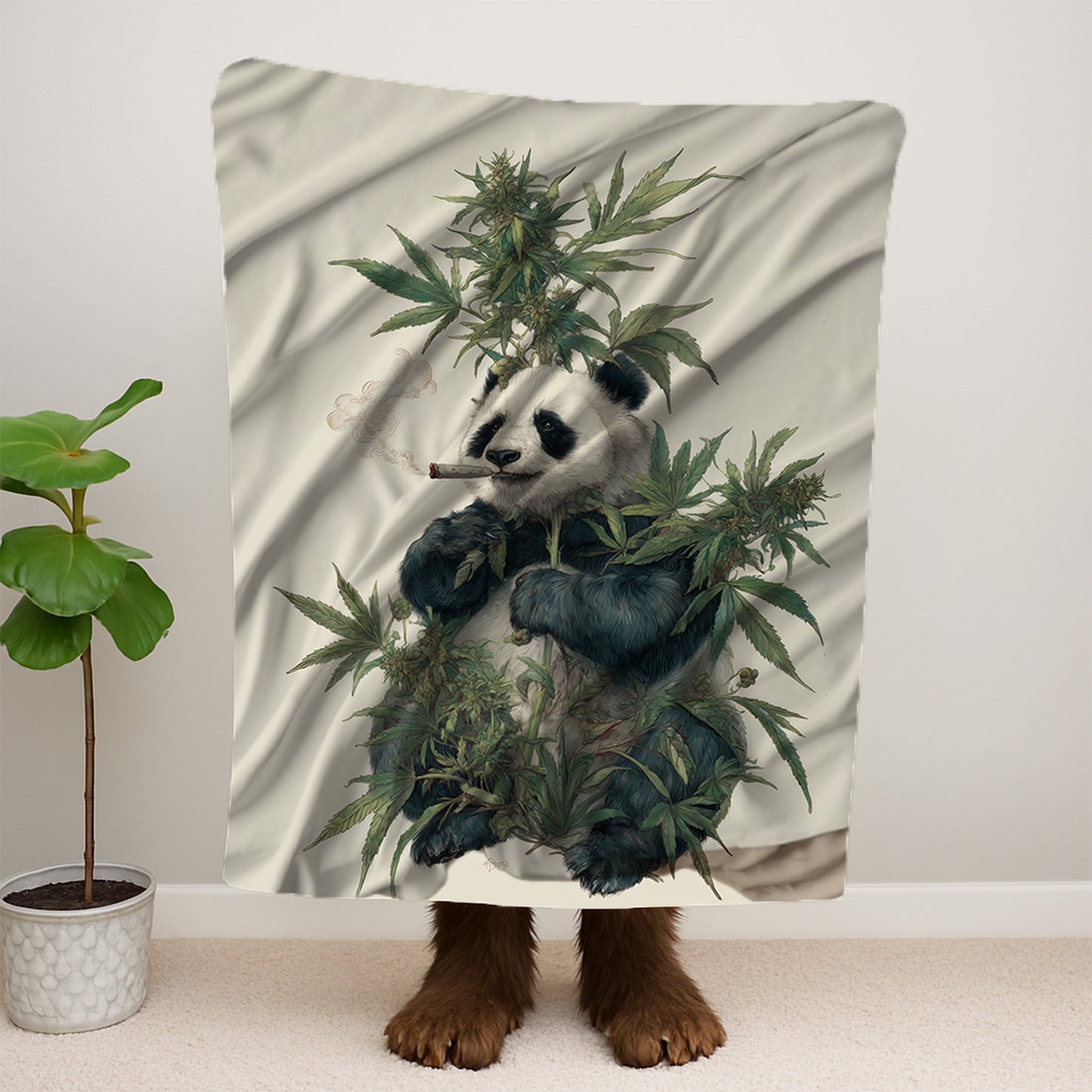 Marijuana Panda Blanket