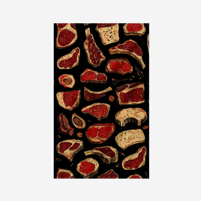 Meat Cuts Pattern Kitchen Towel