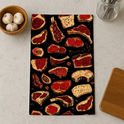 Meat Cuts Pattern Kitchen Towel
