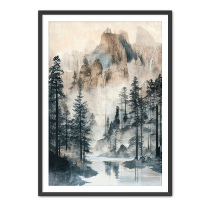 Misty Mount  Wall Art