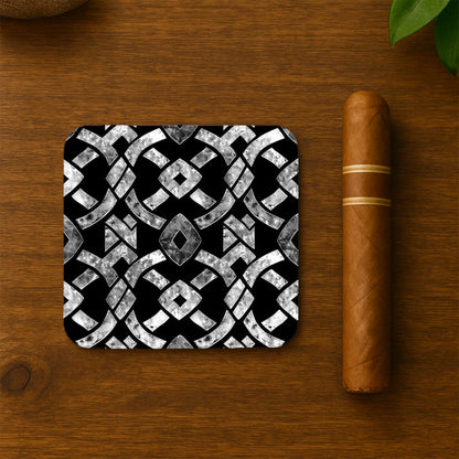 Monochrome Geometric Pattern Coasters
