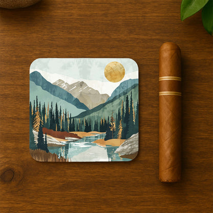 Mountain River Sunrise Coasters