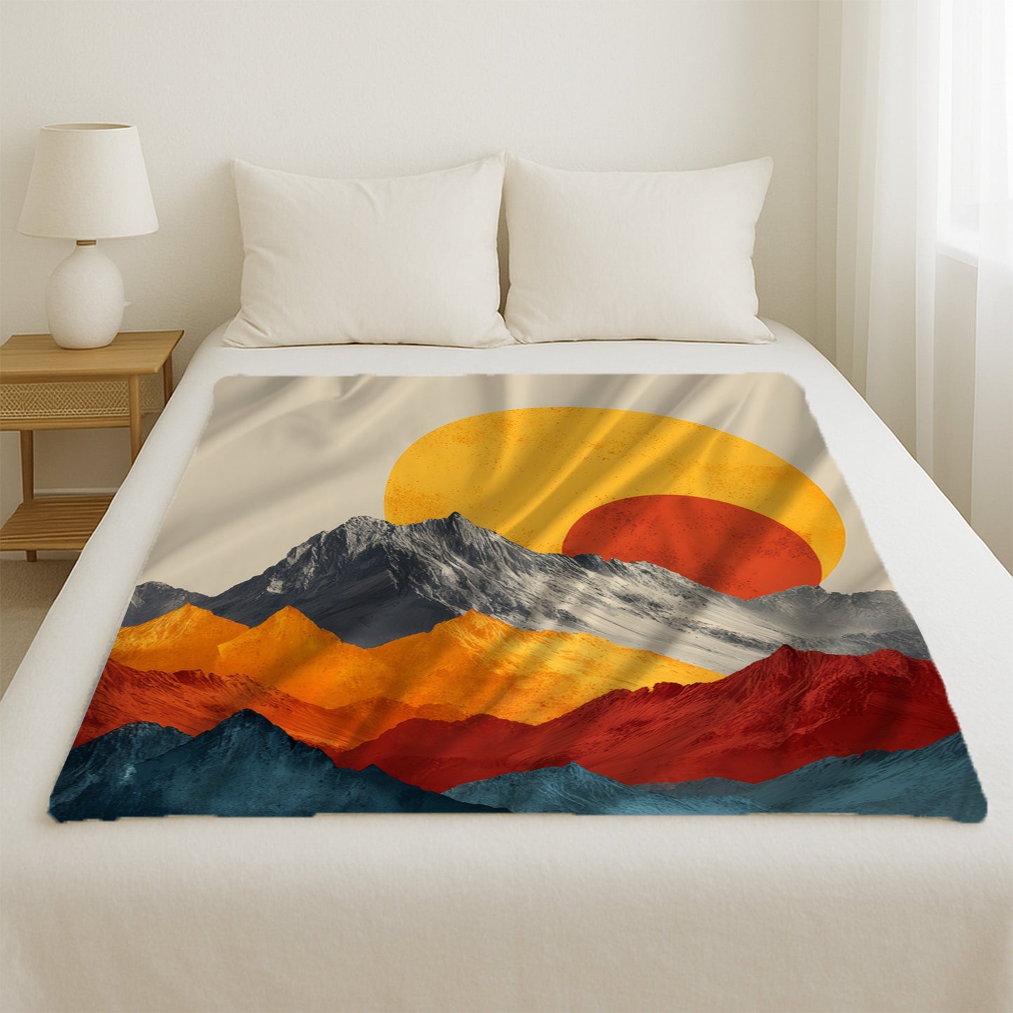 Mountains And Sunset Blanket