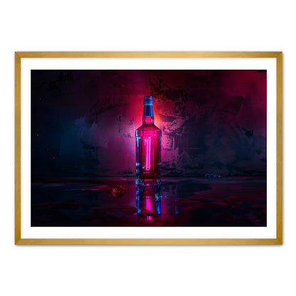 Neon Bottle  Wall Art