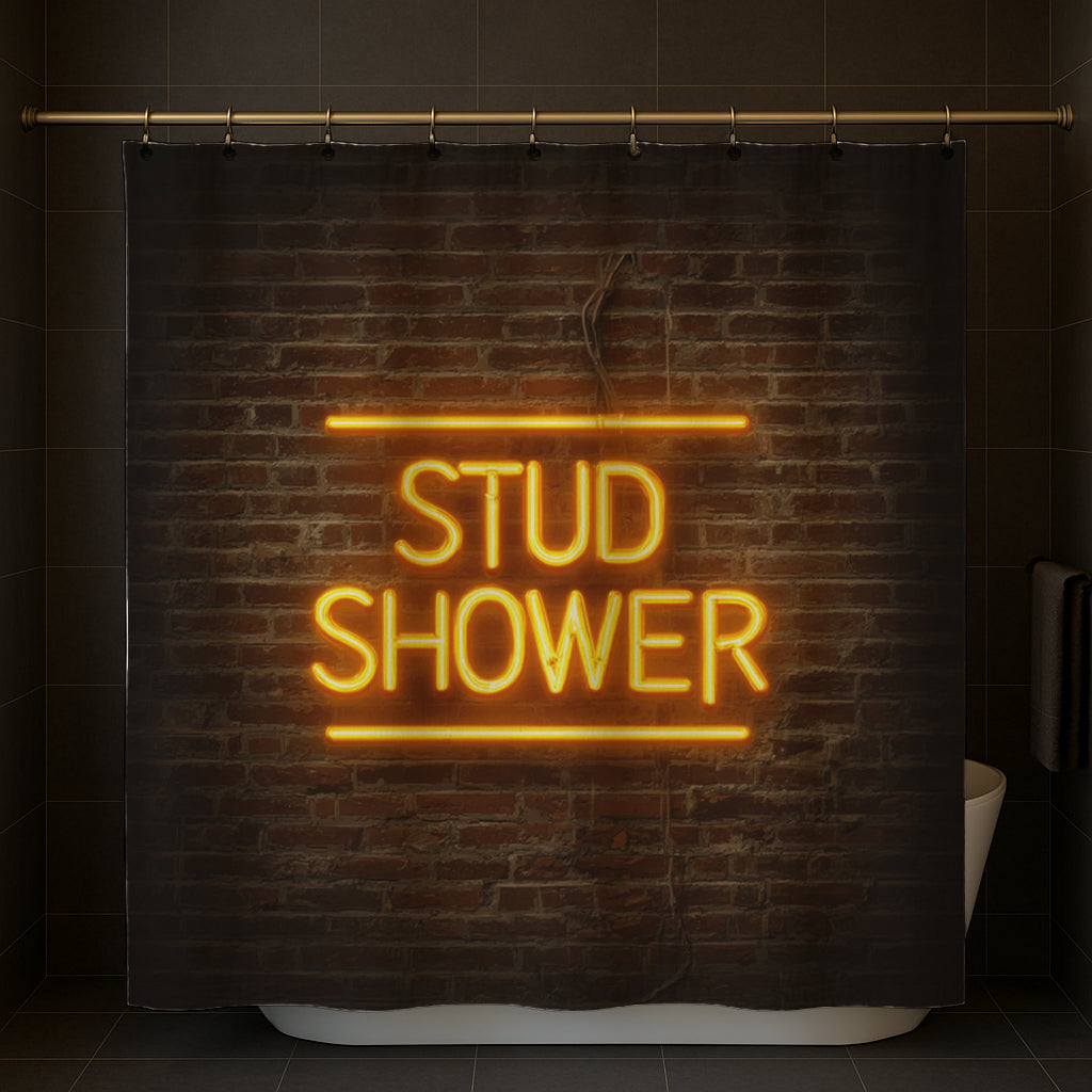 Neon Stud Sign Shower Curtain