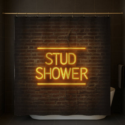 Neon Stud Sign Shower Curtain