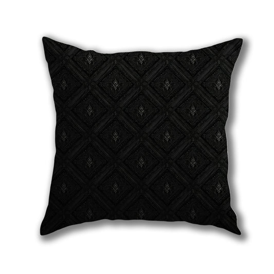 Ornate Black Diamond Pattern Pillow