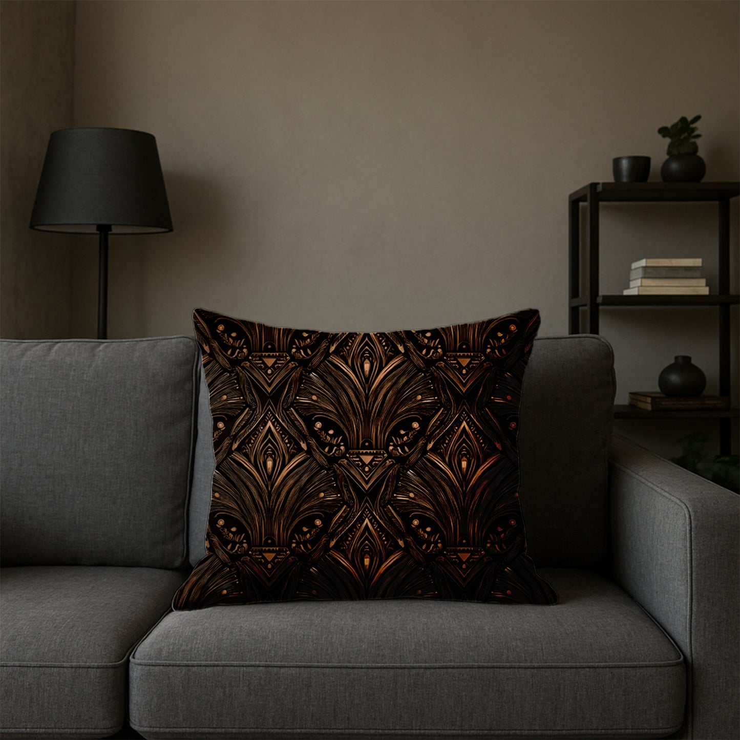 Ornate Leaf Pattern Pillow