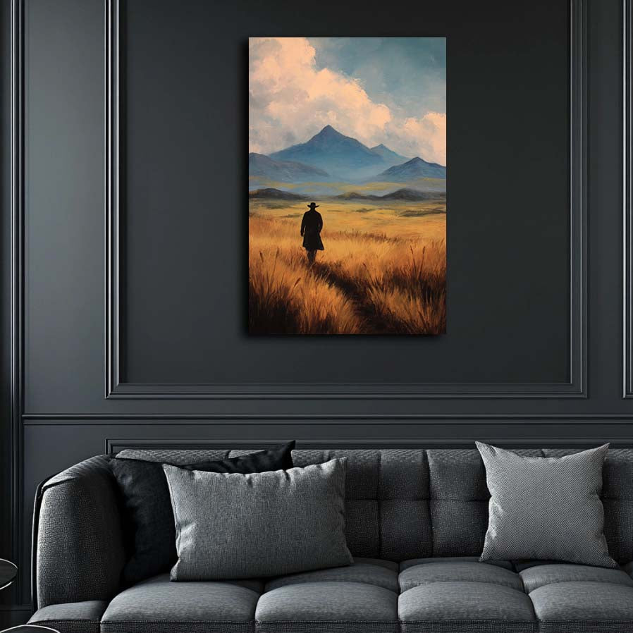 Outlaw Cowboy Walks Alone Wall Art