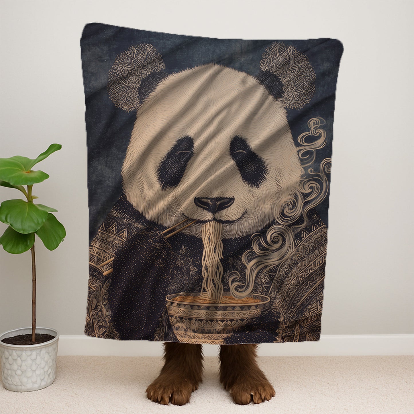Panda Eating Ramen 2 Blanket